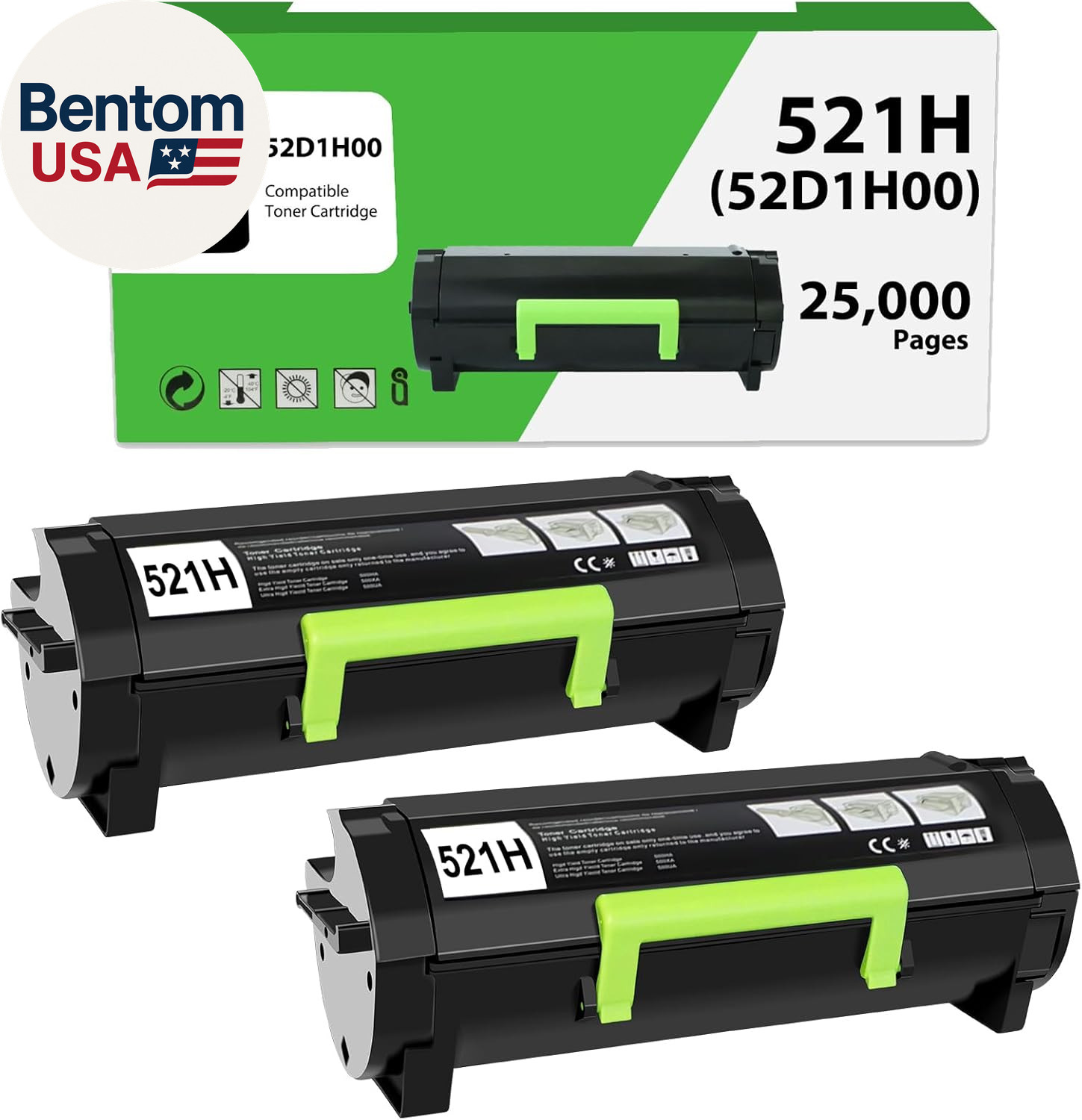 521H 52D1H00 Toner Cartridge Compatible Replacement for Lexmark 521H 52D1H00 for