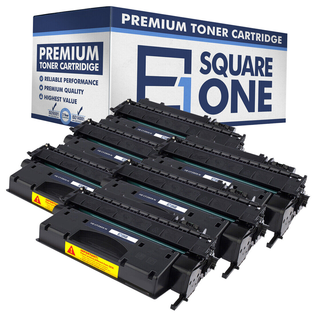 Compatible High Yield Toner Cartridge Replacement for HP 80X CF280X Black, 6-PK
