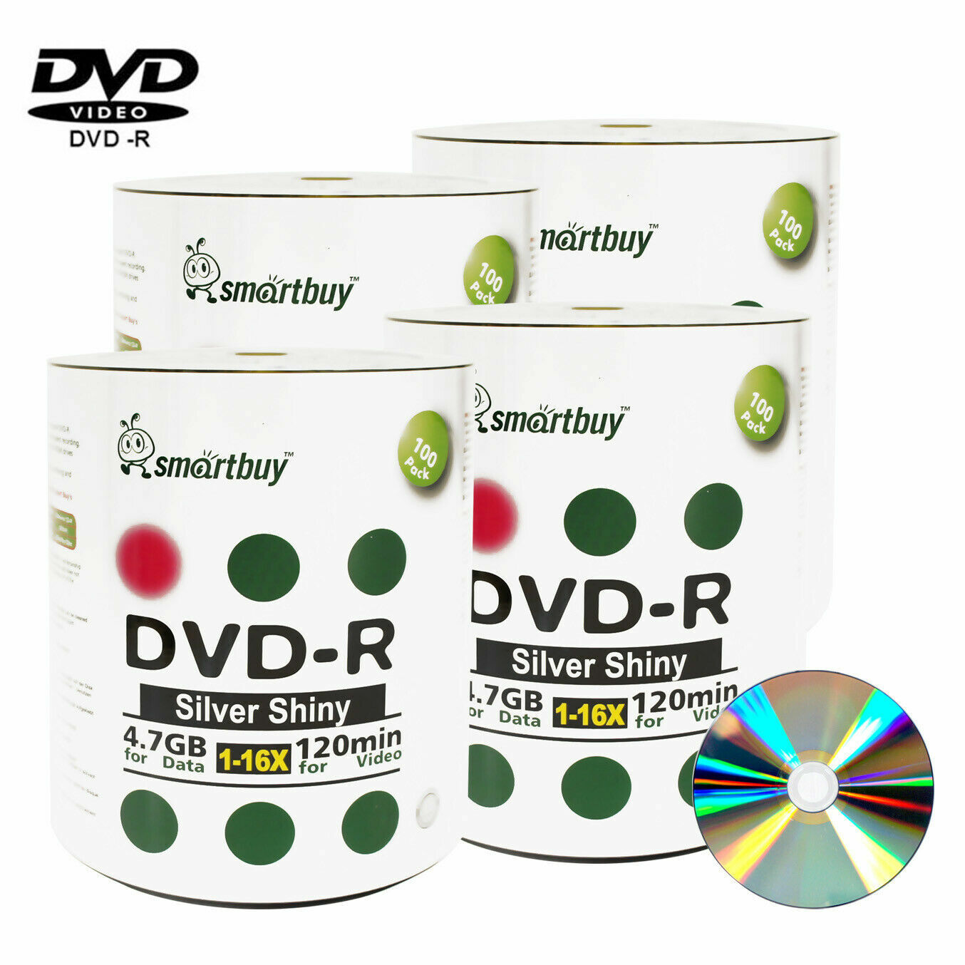 400 Smartbuy 16X DVD-R 4.7GB Shiny Silver Non Printable Blank Recording Disc