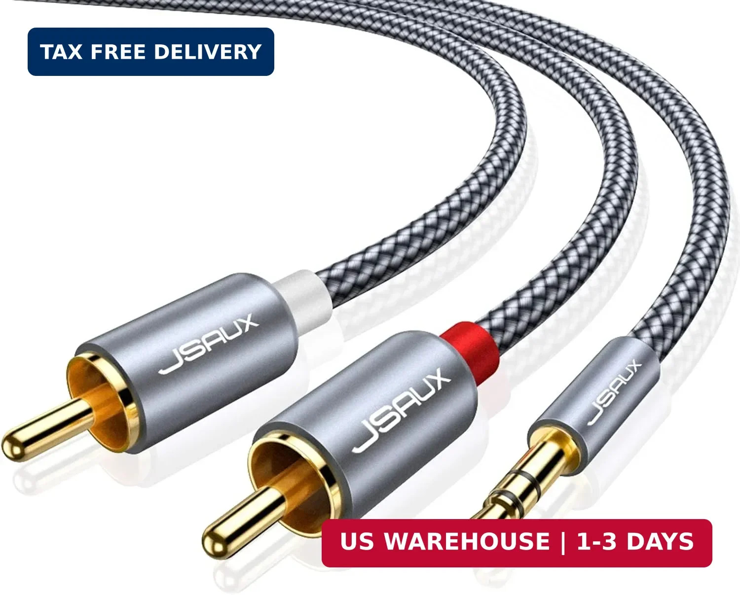  Jsaux Rca To 3.5Mm Cable 6.6Ft, Aux To Rca Headphone Male To Male Jack