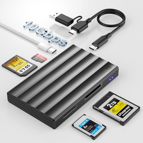 4 in 1 Card Reader: CFexpress Type A/B, SD4.0, Micro SD/TF Card Reader