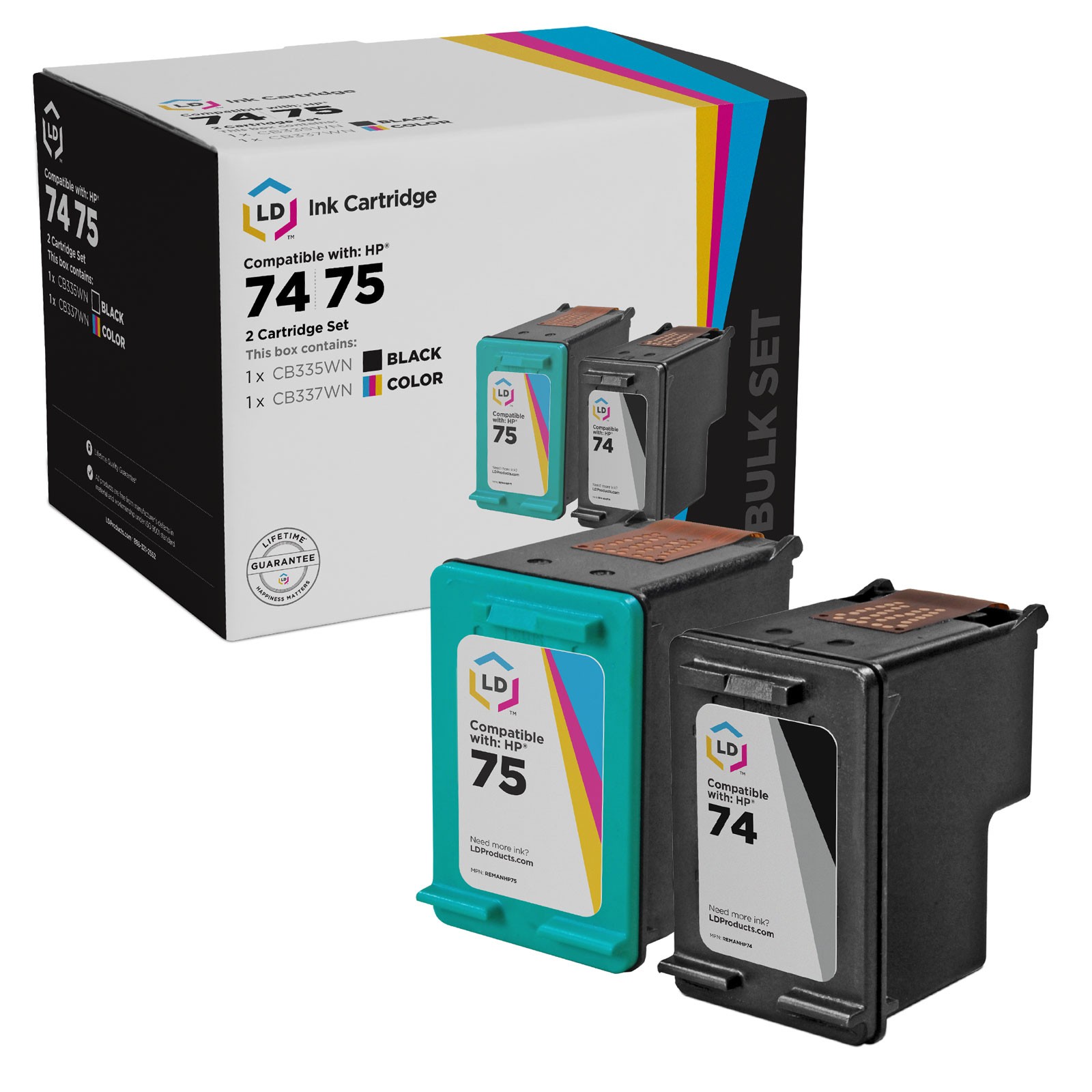 LD Replacement Replacements Fits for HP 74 CB335WN & HP 75 CB337WN (1 Color)