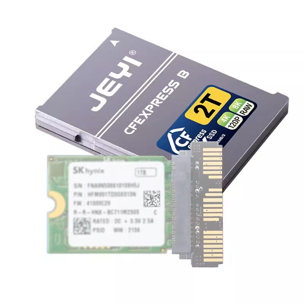 JEYI For CANON NIKON Type-B to 2230 for NVMe M.2 PCIe 4.0 Memory CFexpress Card