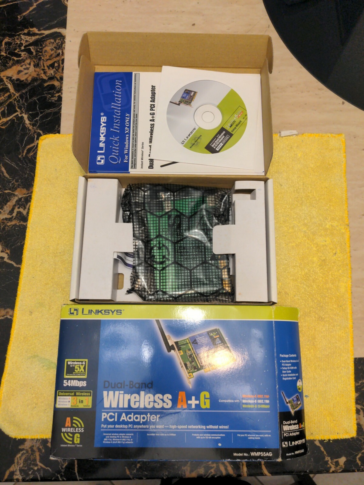 Factory sealed :  Cisco-Linksys WMP55AG Dual-Band Wireless A+G PCI Adapter