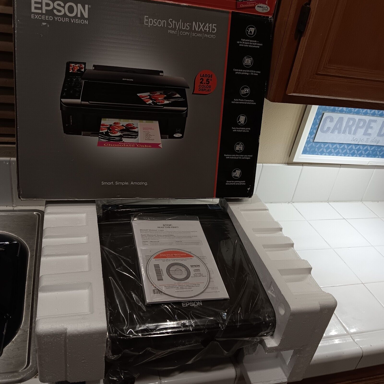 Epson Stylus NX415 All-in-One Printer Open box new without ink