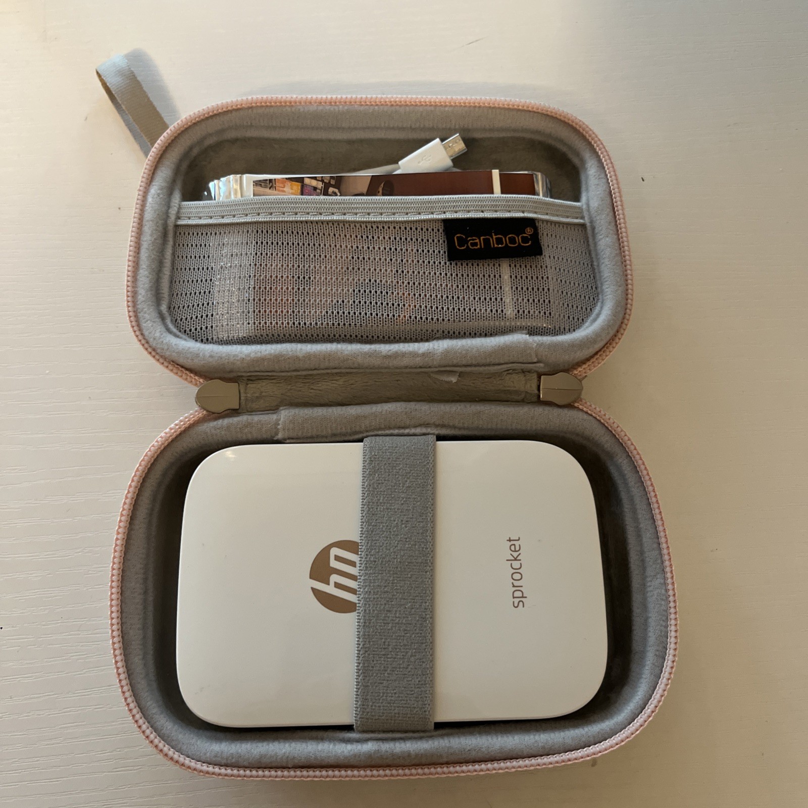 HP Sprocket 1st Edition Portable Photo Printer with Hardshell Case and strap