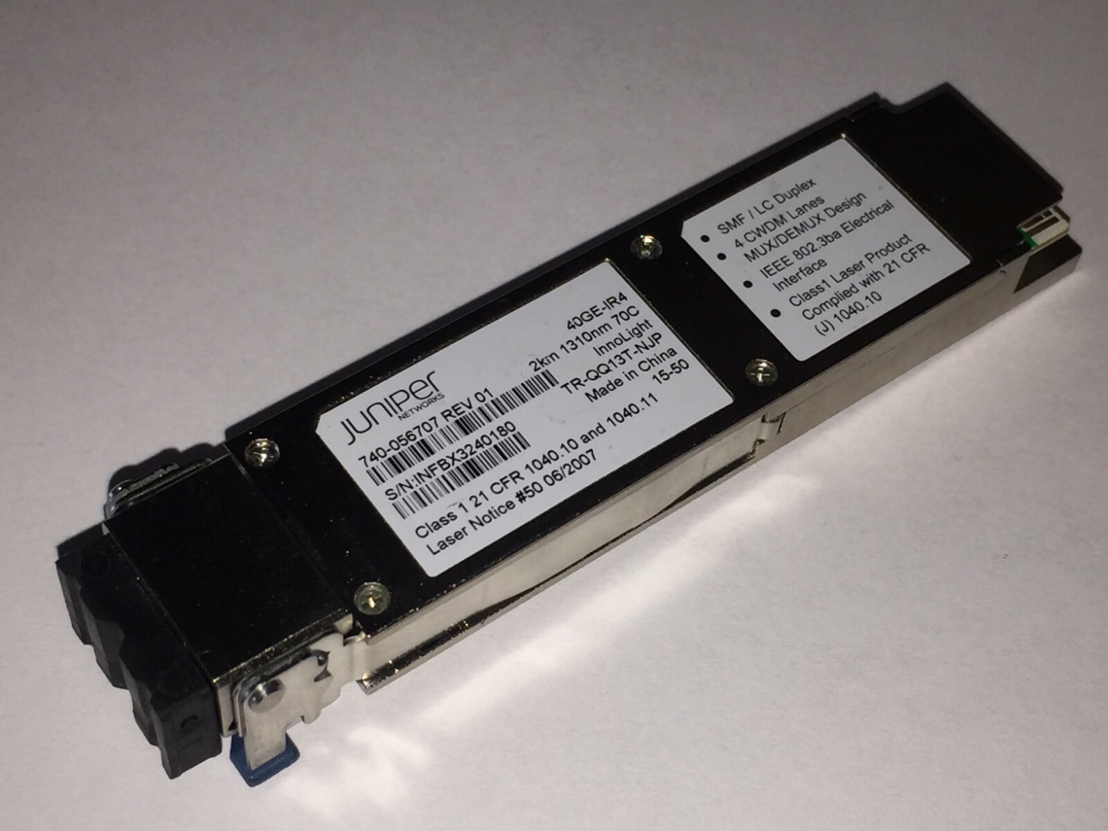 Juniper JNP-QSFP-40GE-IR4      UP TO 2KM REACH OVER SMF 740-056707