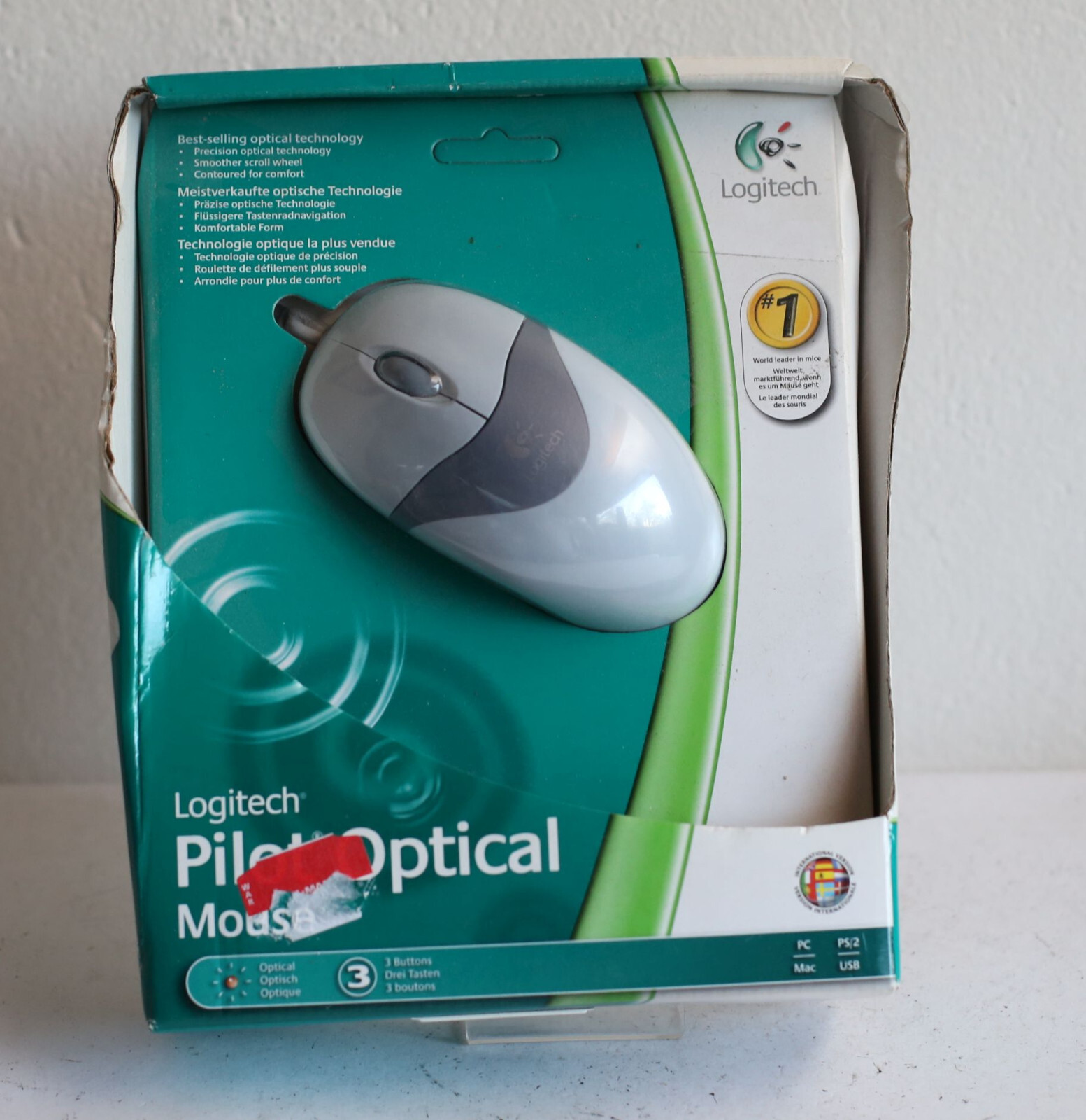 Logitech Pilot Optical Mouse - Retro Mouse - Optical Mouse UNUSED in Original Box