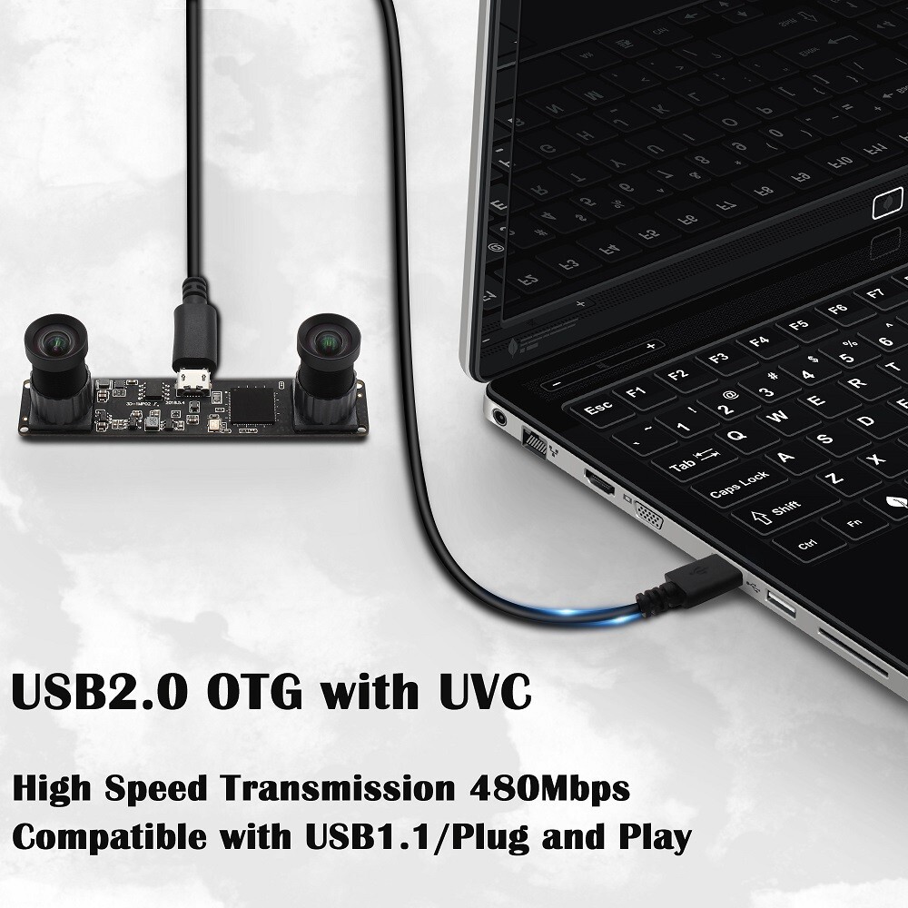 ELP 960P Synchronized Stereo 60fps Mini USB Webcam Camera Module with Dual lens