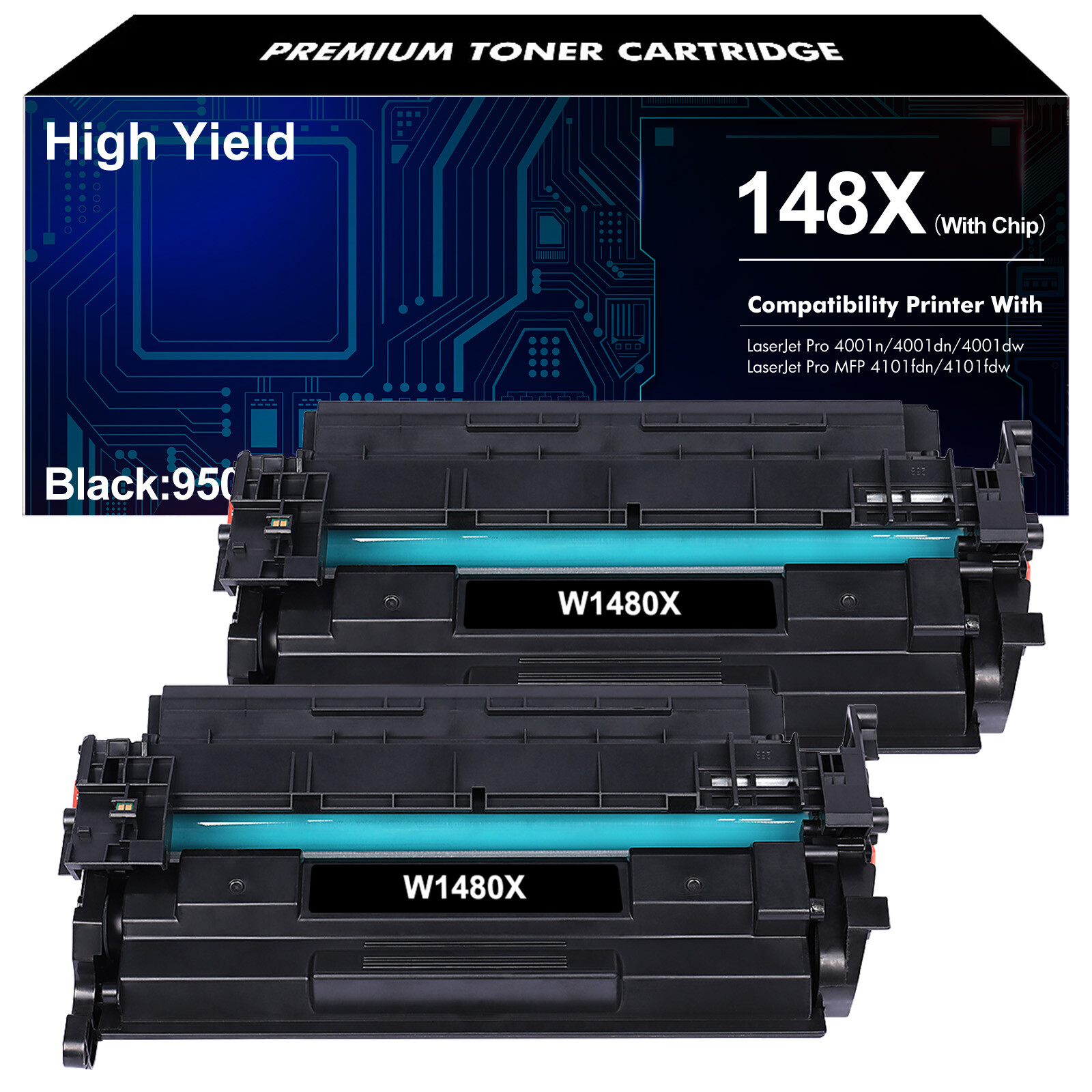 2x Black Toner Fit For HP CF360X 508X Laserjet Enterprise M553n M553dn M577Z MFP