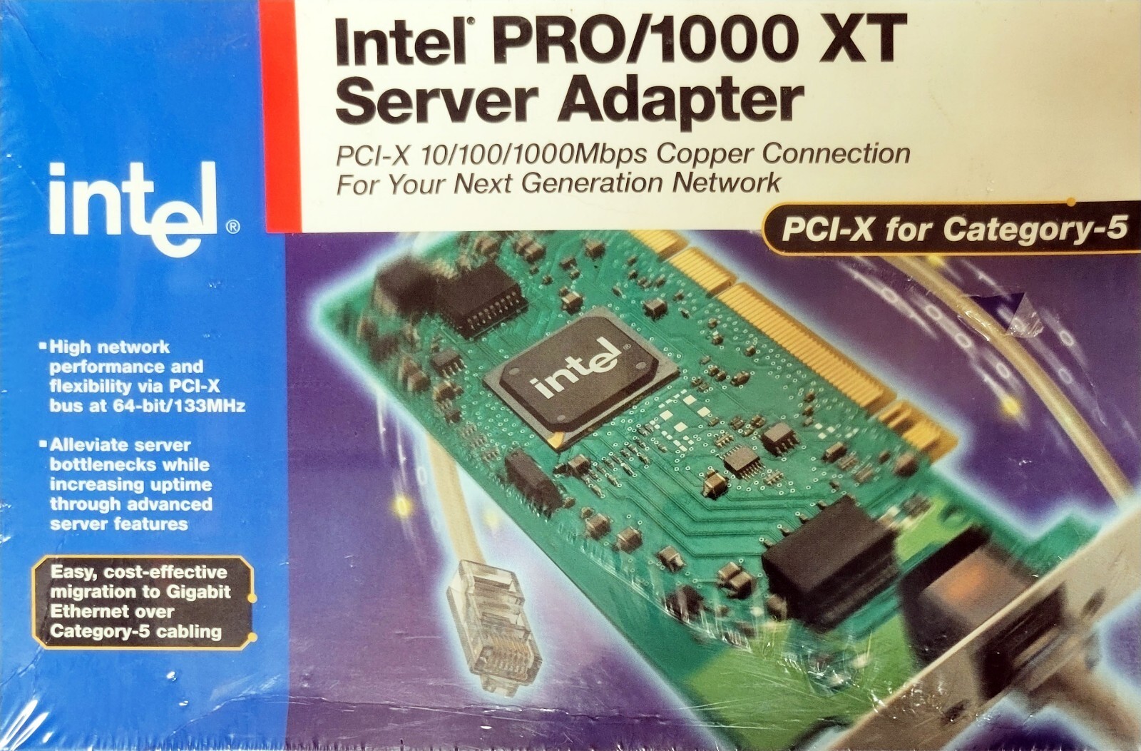 New Intel PRO/1000 XT Server Adapter PCI-X 10/100/1000Mbps, PWLA8490XT