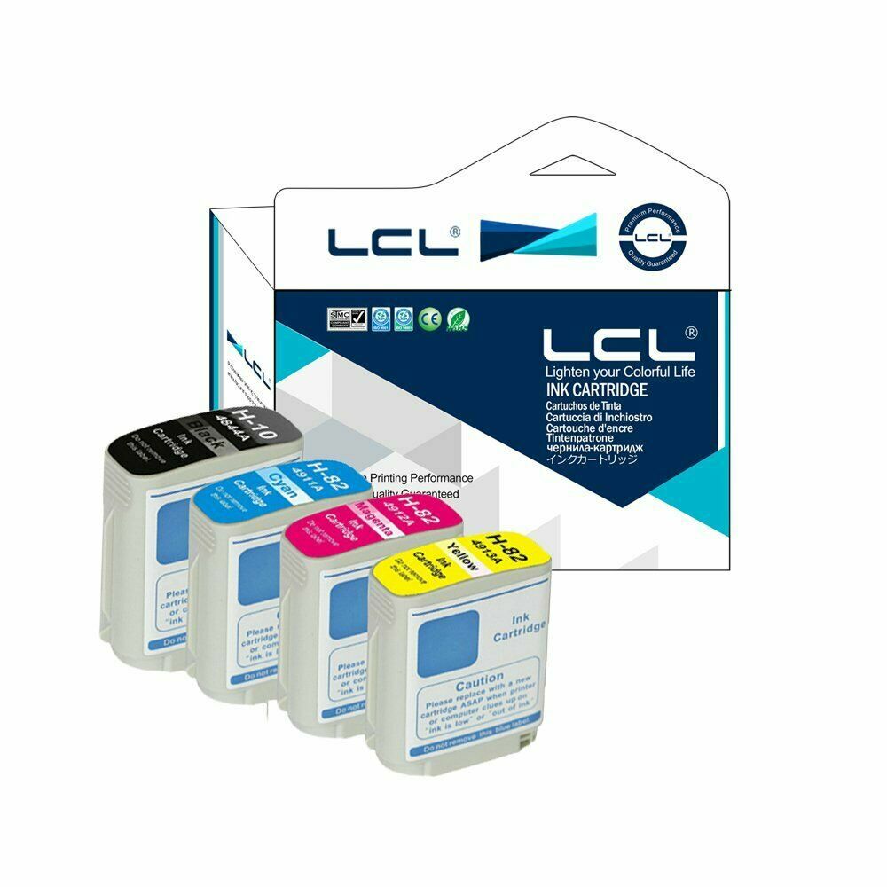 Set of 4  Lcl (10-C4844, 82C4911-13A) Comp. HP Designjet 100 110 500 8(00,15,20)
