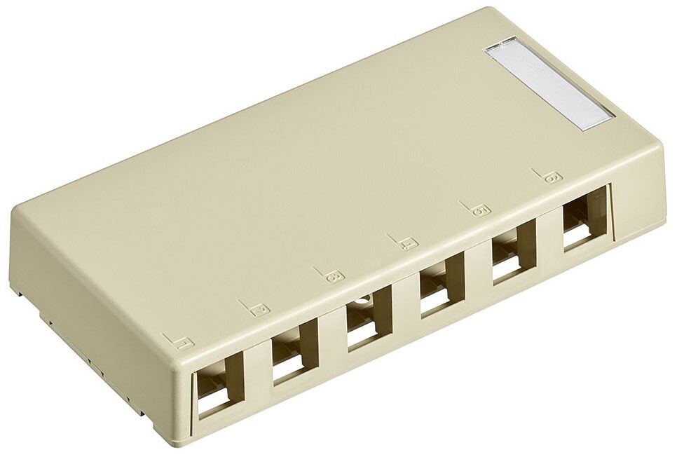 Leviton 41089-6IP, Surface Mount Box, Surface Mount Box 6-Port Ivory, 1 PC