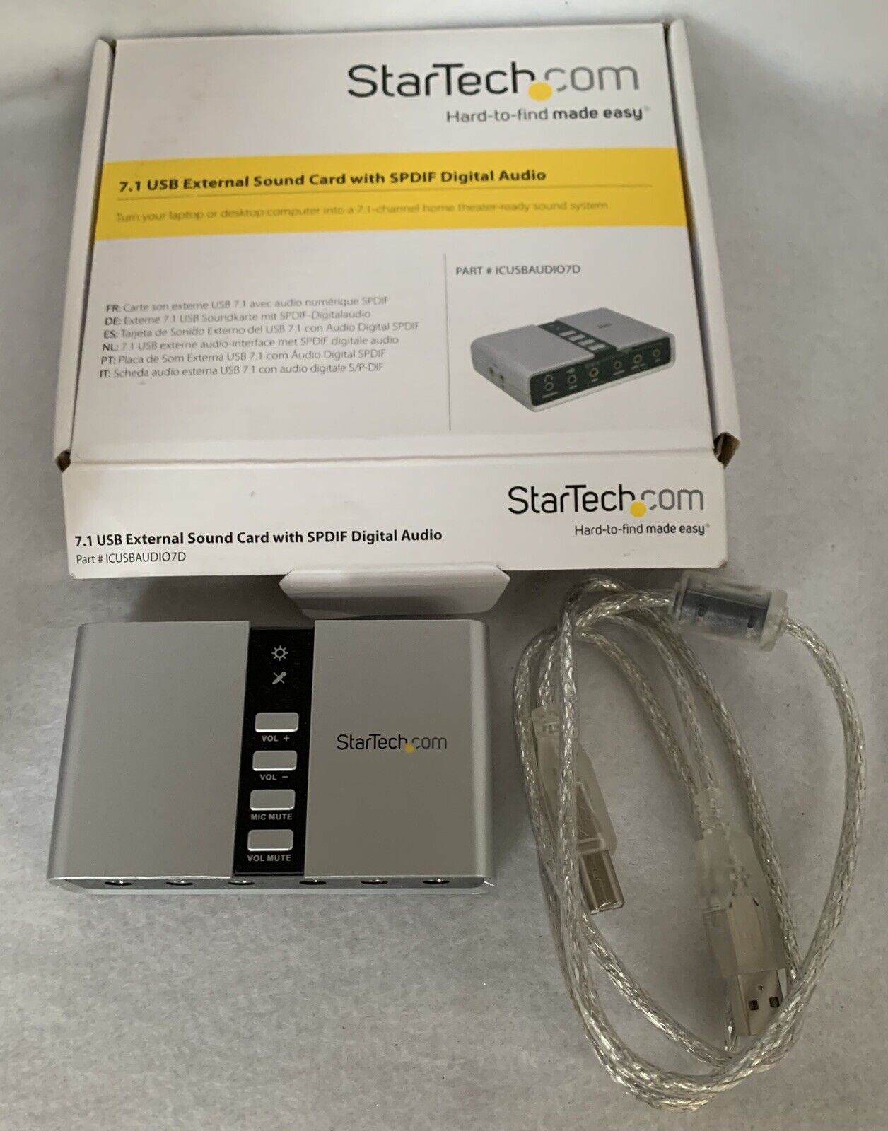 StarTech ICUSBAUDIO7D  7.1 USB External Sound Card with SPDIF Digital Audio