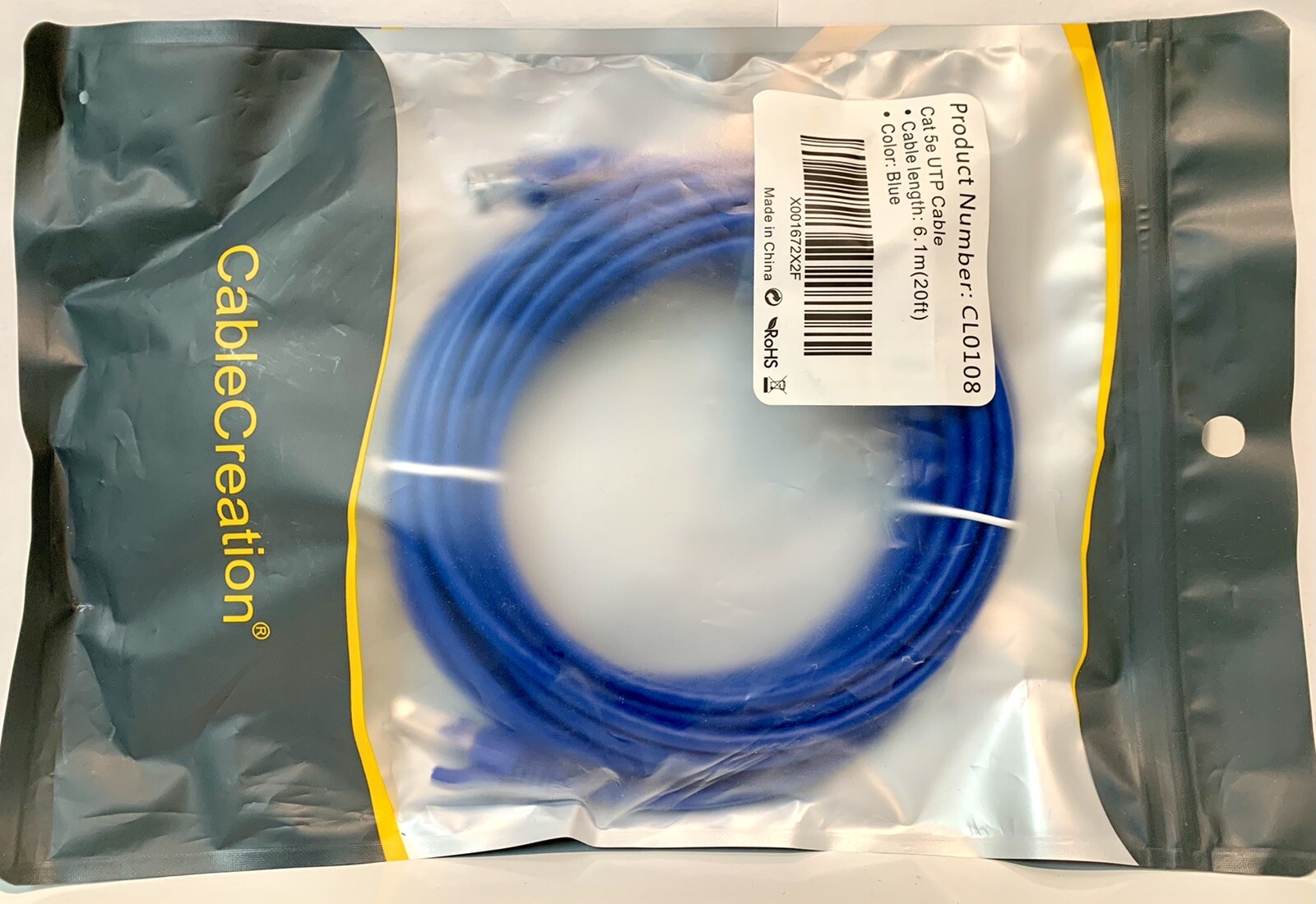 Cable Creation Cat5 UTP Network Modem Internet Wire Ethernet 20ft .