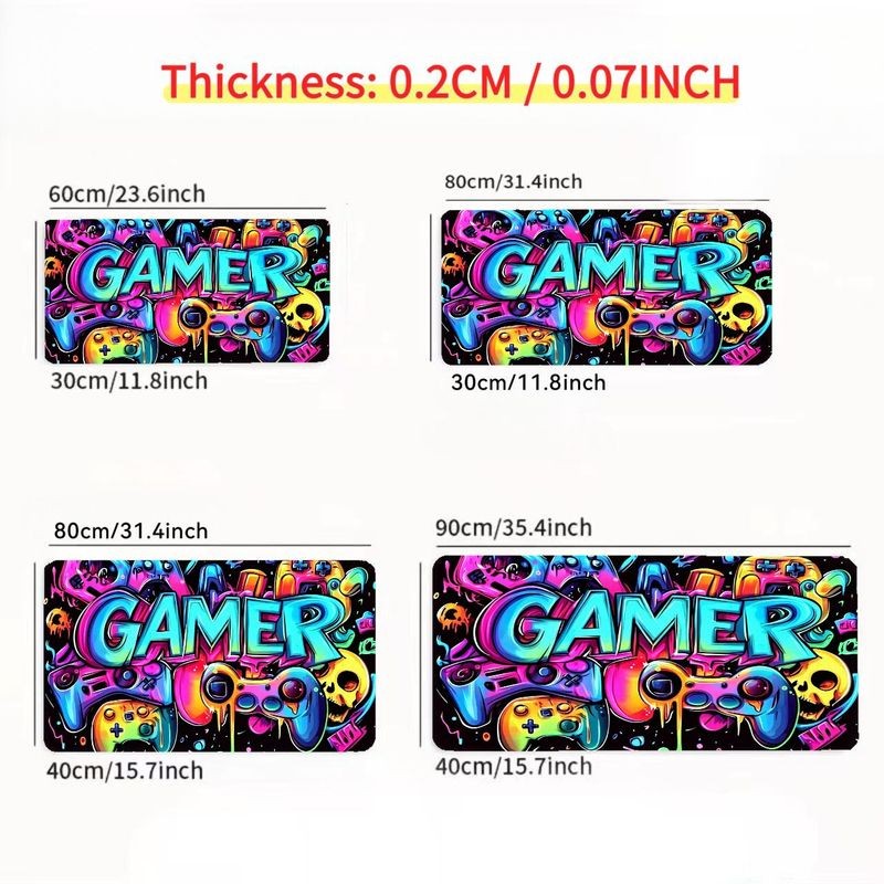 Vibrant Gaming Mouse Pad, High-Definition Artistic Print,  GAMER Style, Essent