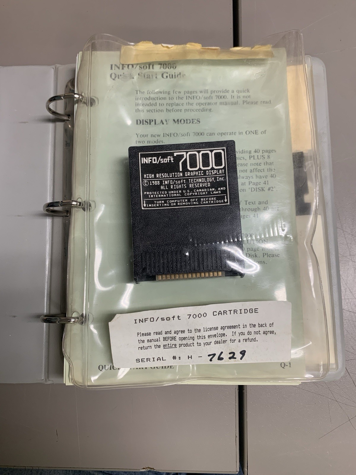 INFO/soft 7000 High Resolution Graphics Display Cartridge for Atari w/ Manuals