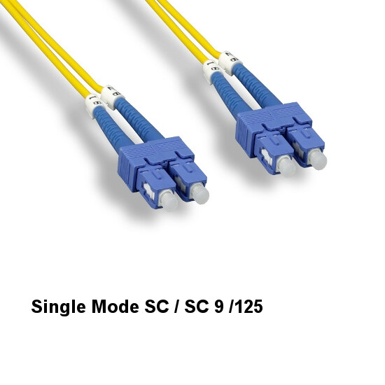 Kentek 10 Meter Single-Mode Fiber Optic Patch Cable SC/SC 9/125 Duplex UPC/UPC