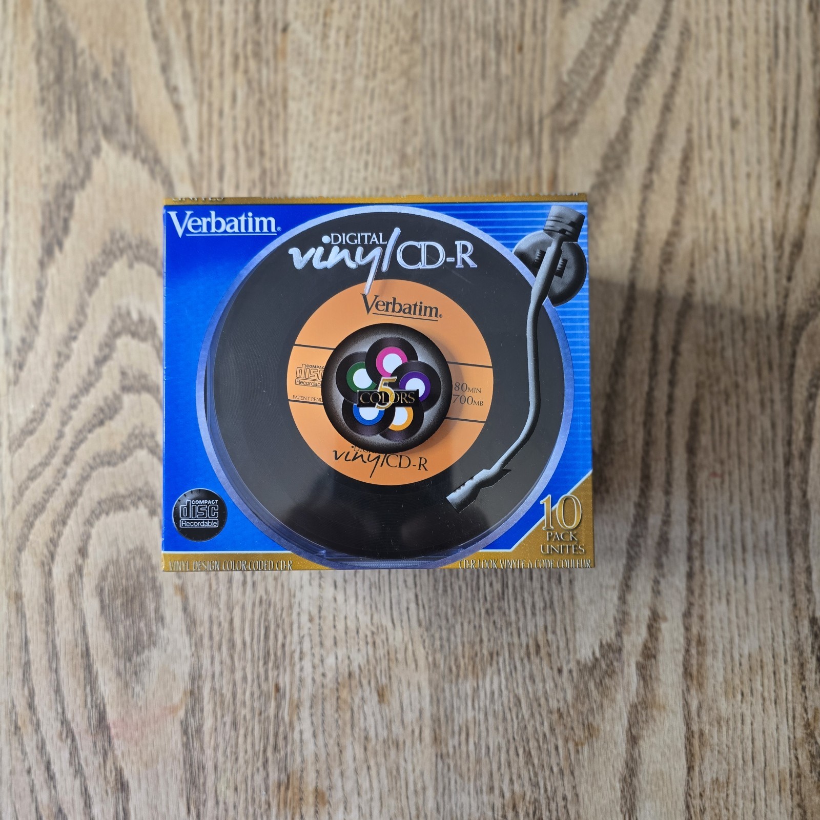 Verbatim Digital Vinyl CD-R 10 Pack 700MB 80 Min Retro Record Blank Discs 94443