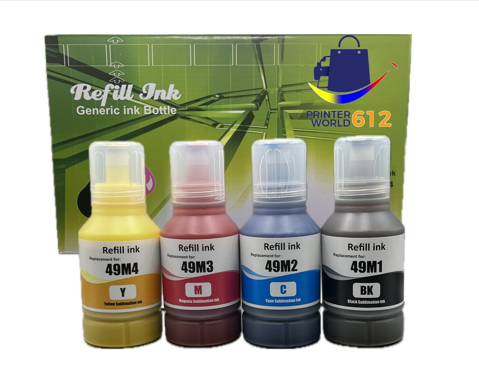 4 Pack Sublimation Ink Compatible With Epson T49M Bottle SureColor F170 F570.