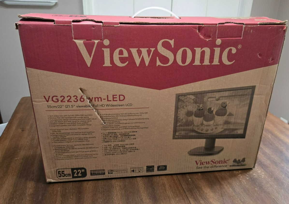  ViewSonic VG2236wm-LED 22 Inch Computer Monitor Open Box - Monitor Only
