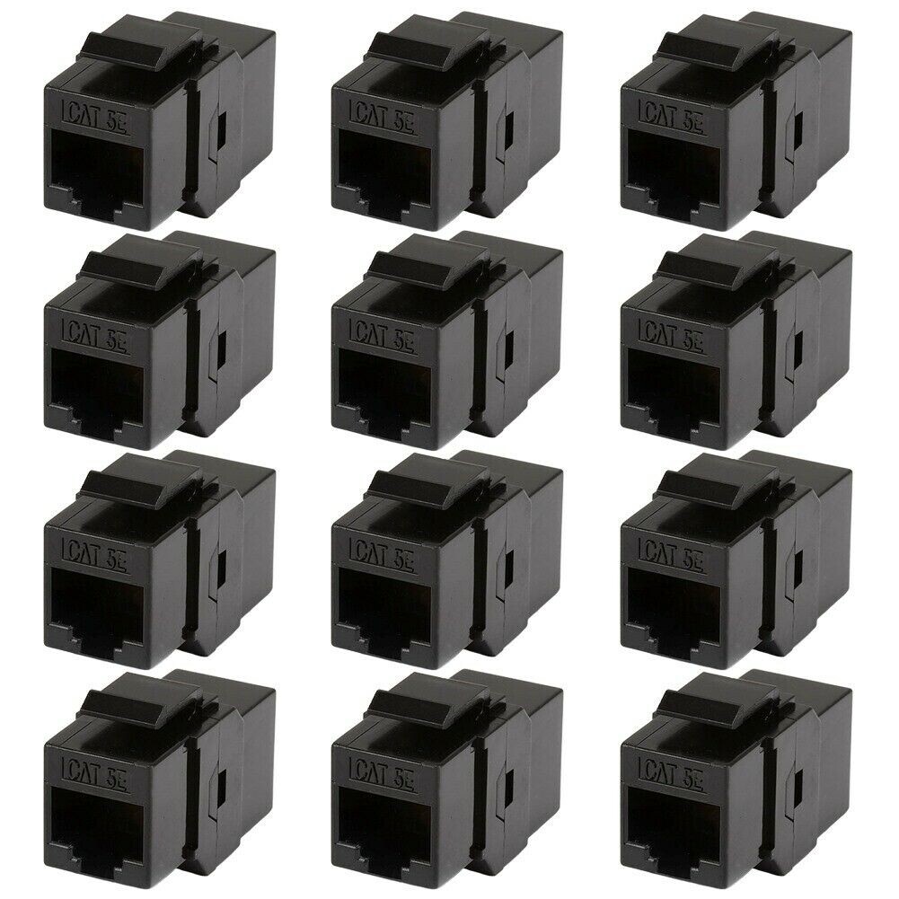 12 Pcs Cat5E RJ45 Ethernet LAN Network Keystone Jack Inline Coupler Cable Joiner