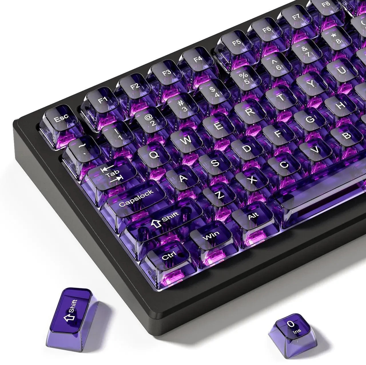dagaladoo Purple Clear Keycaps Transparent Keycaps 60 75 100 (115 key)
