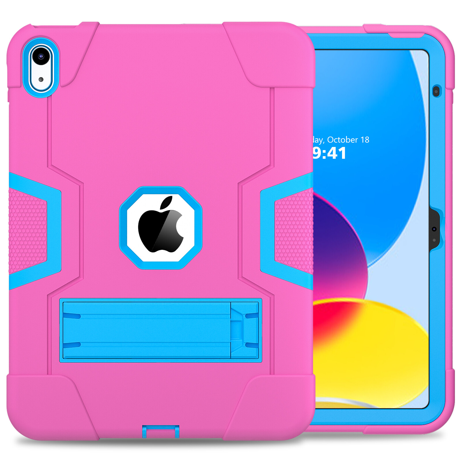 Fr iPad 10th Gen 10.9" / 9th 10.2" Heavy Duty Hybrid Rugged Case Kickstand Cover