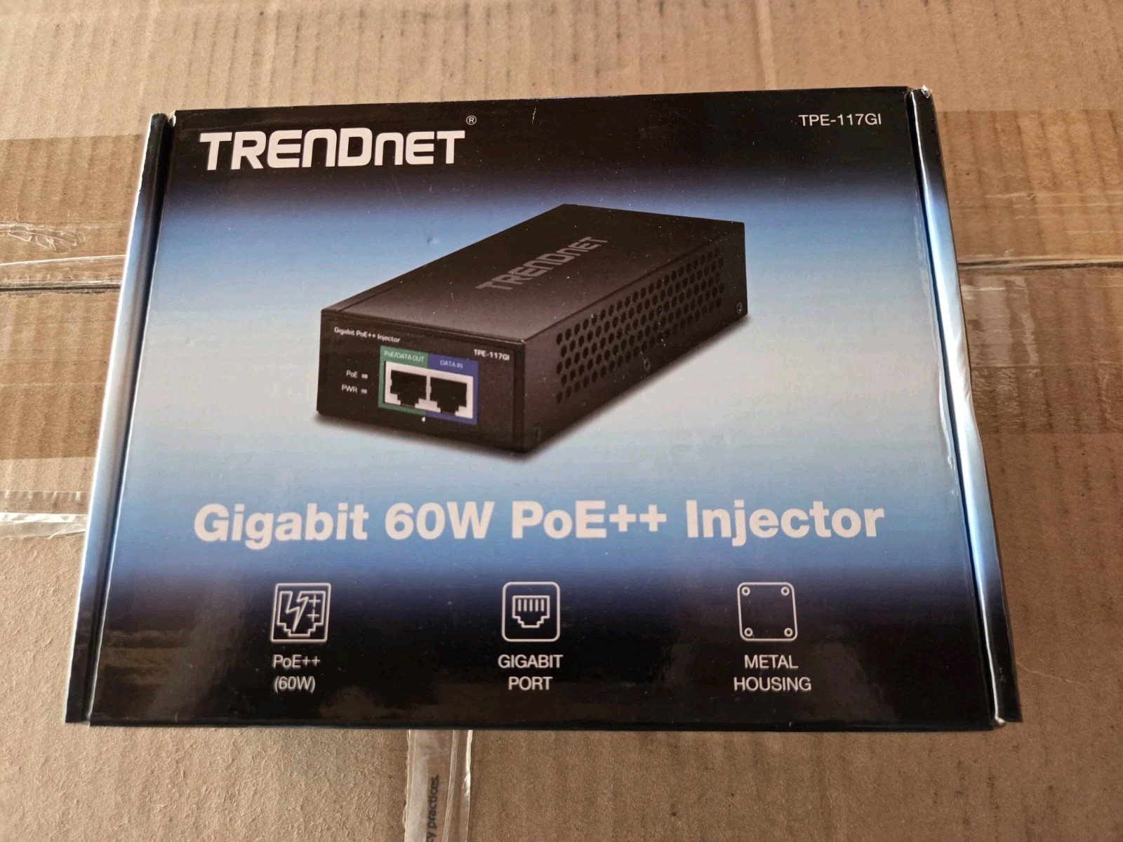 TRENDnet TPE-117GI v3 Gigabit 60W PoE++ Injector IEEE 802.3bt/at/af NDAA New