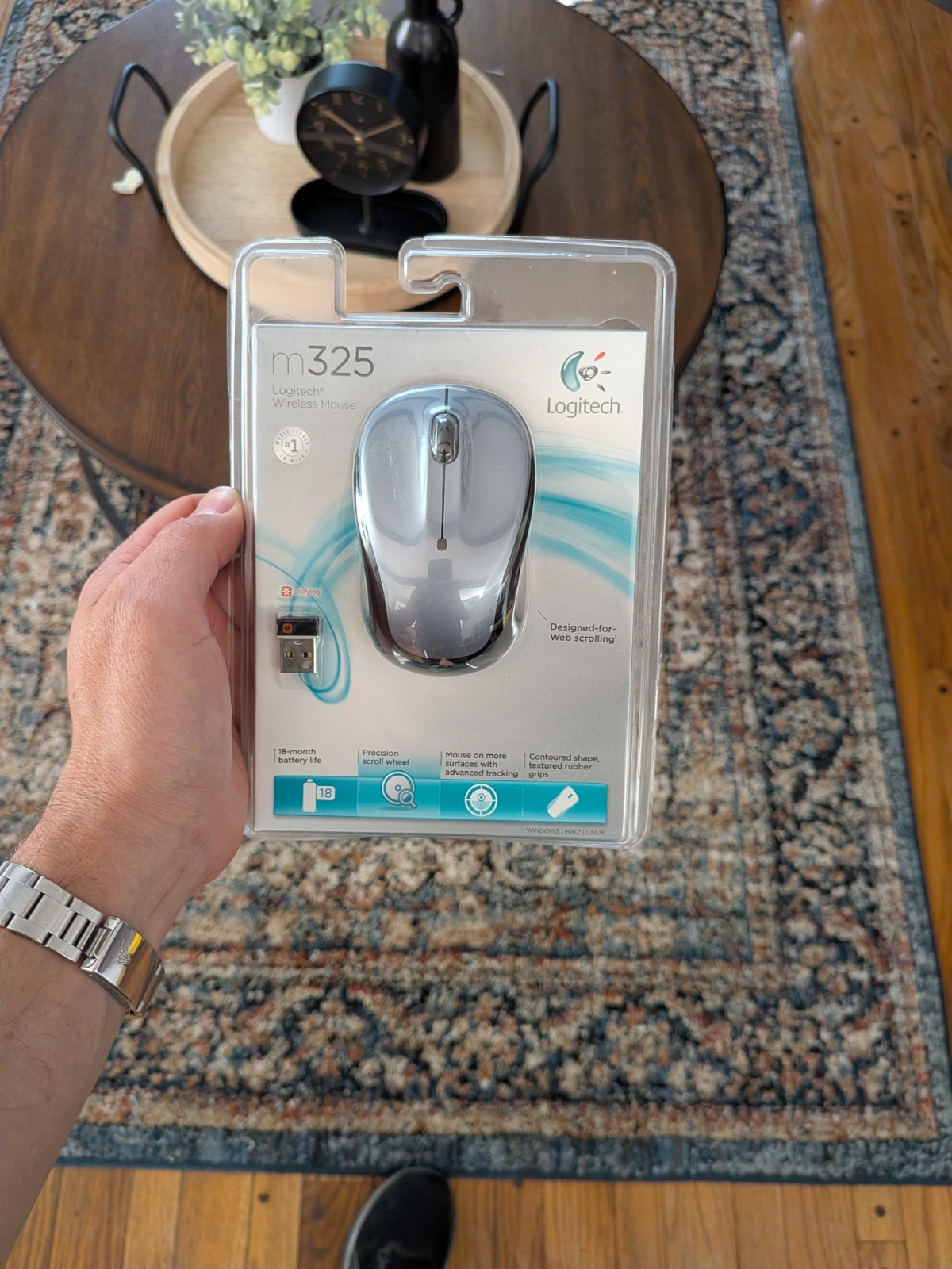 Logitech Wireless Optical Mouse: Model M325, Silver & Black (New) 