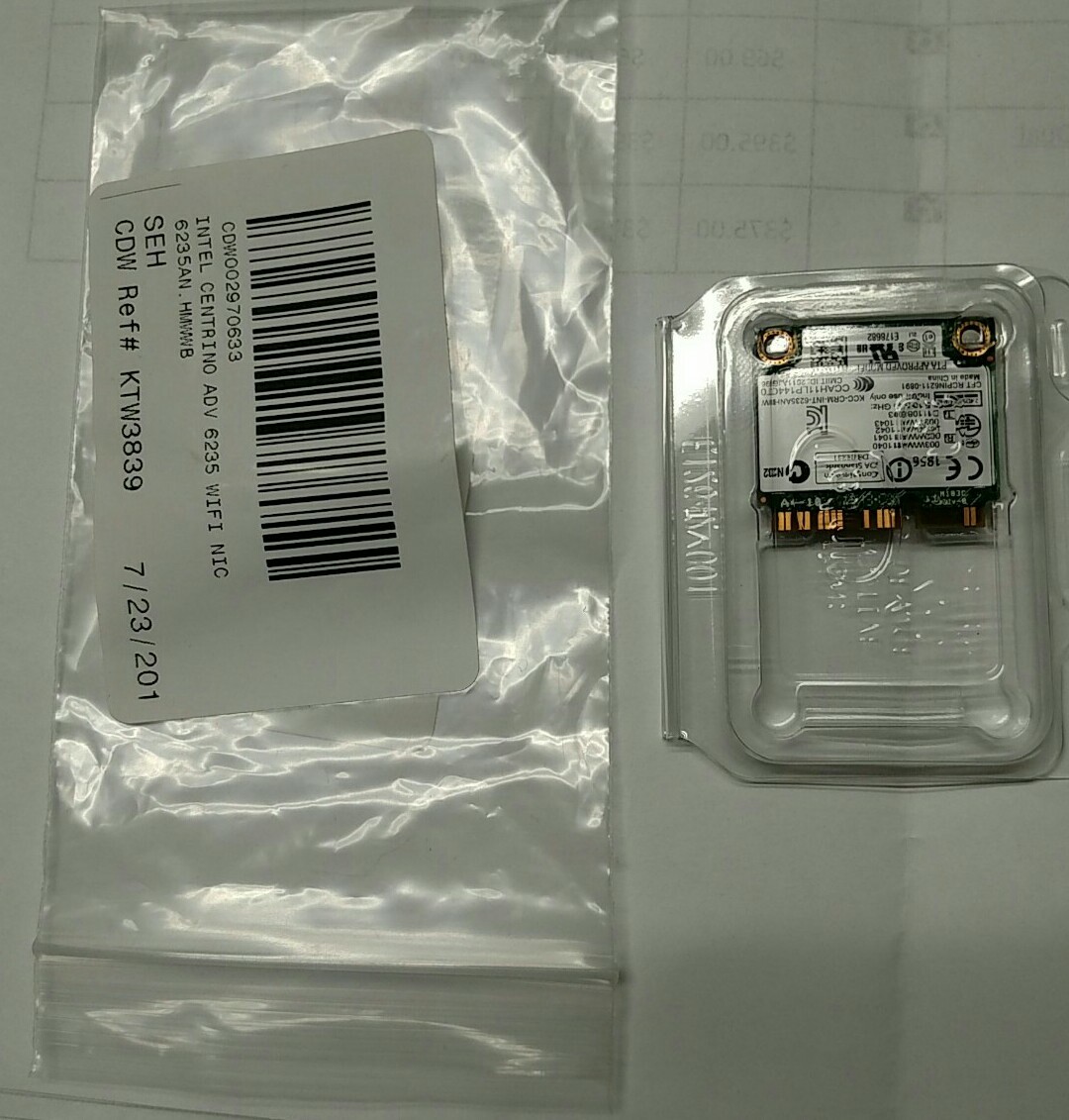 Intel Network NEW 6235 ANHMWWB Wireless WiFi Centrino, Advanced-N Dual, KTW 3839