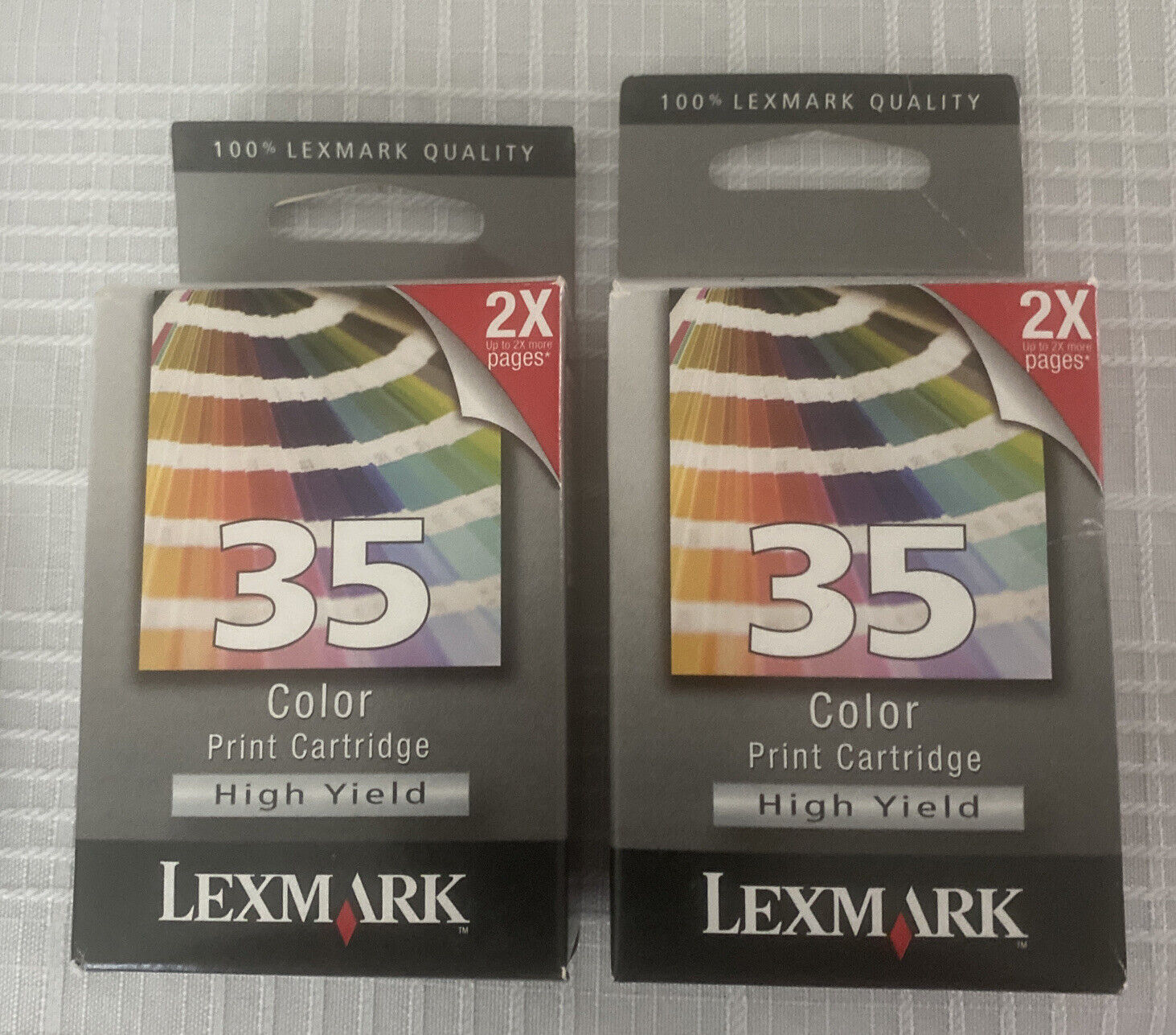 2 Genuine Lexmark 35 High Yield Color Ink Cartridges 18C0035 - NEW SEALED