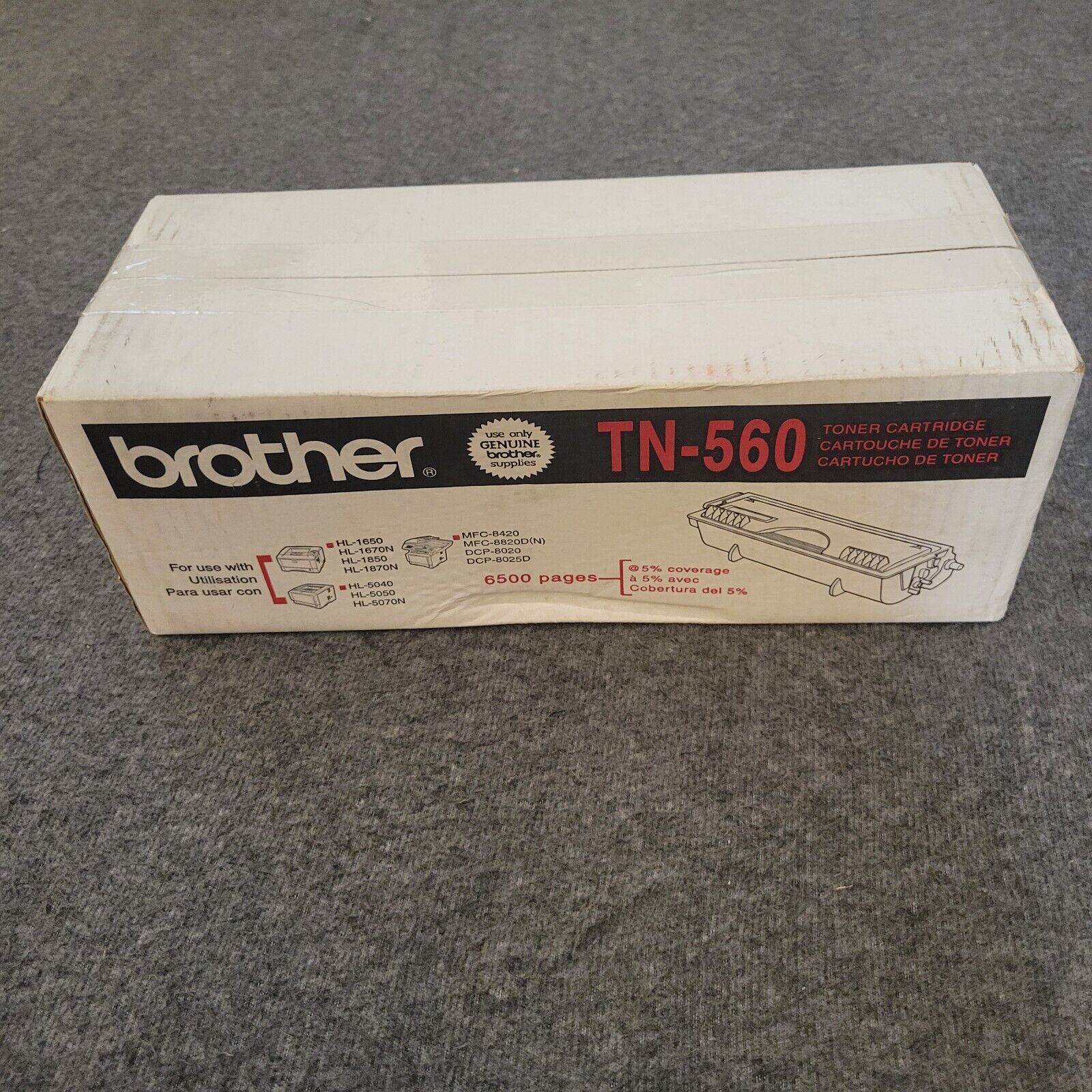 Brother TN-560 Black Toner Cartridge Printer Sealed Genuine New