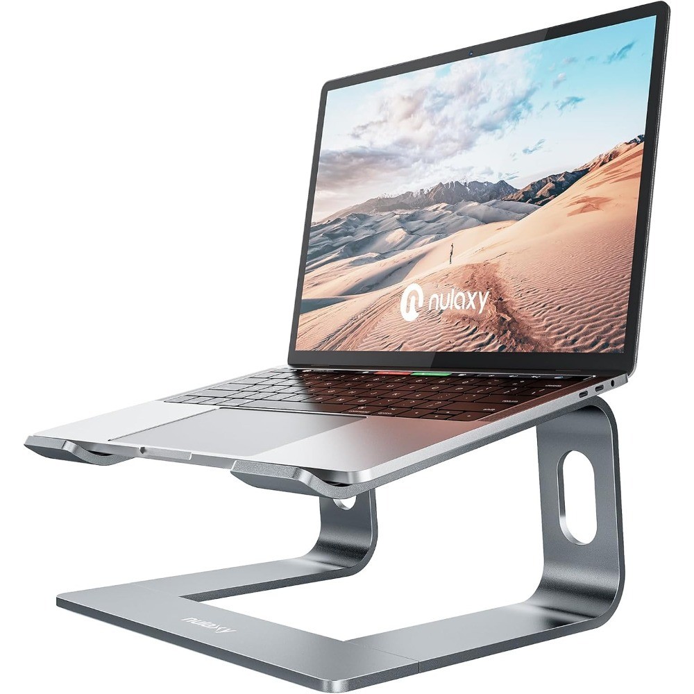 All-Aluminum Laptop Stand for Desk, Ergonomic Detachable Ventilated Cooling