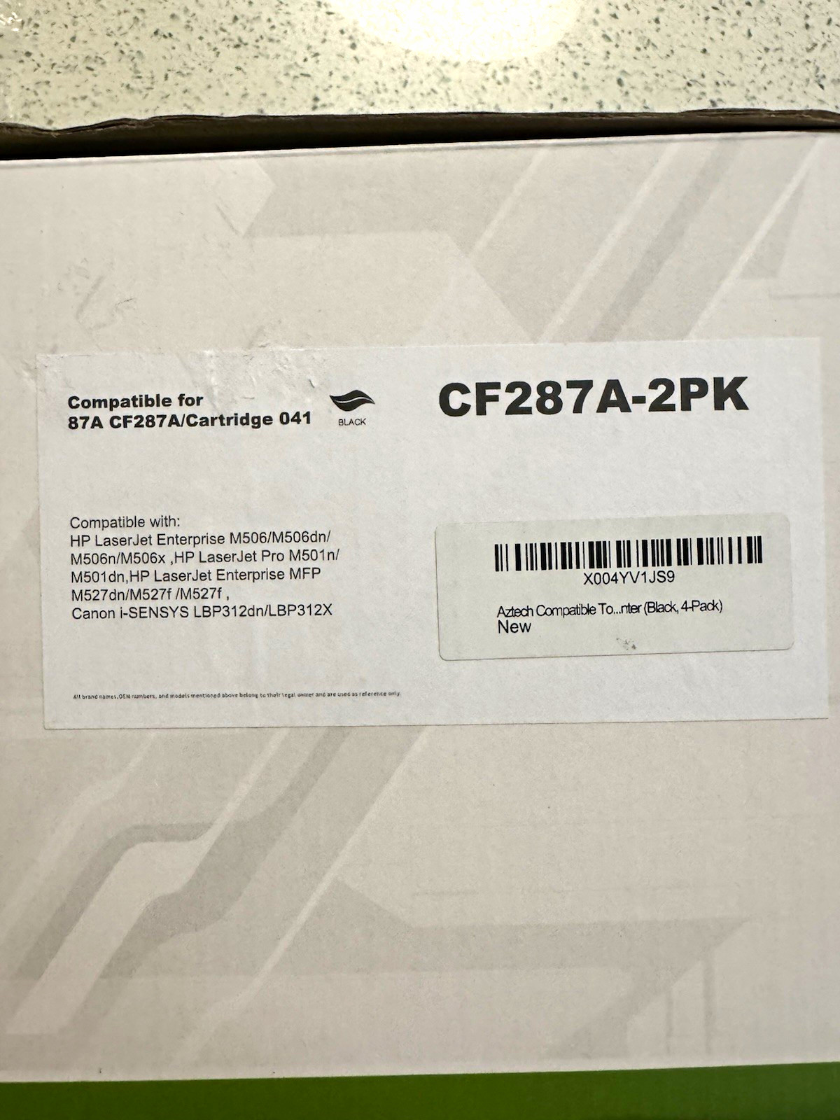 Aztech Compatible CF287A-2PK 87A Black Laser Toner Cartridge 2 Pack for HP