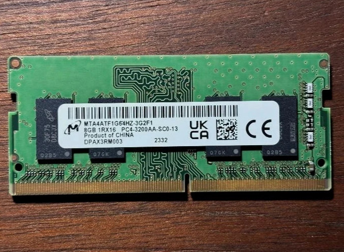 Micron 8GB Ram Memory Card PC4-3200AA 3200Mhz DDR4 SODIMM