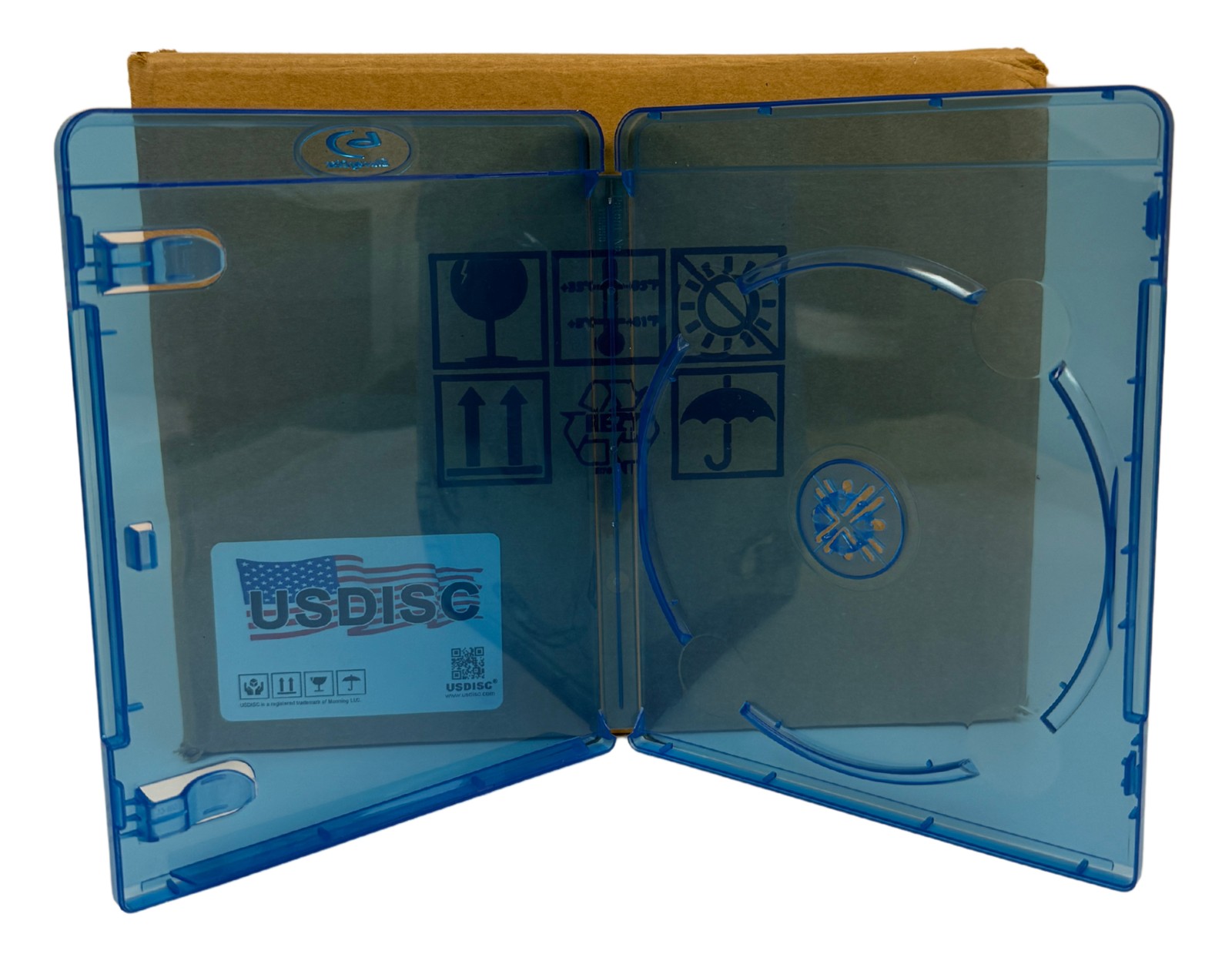 USDISC Blu-ray Cases Standard 12mm, Single 1 Disc (Clear Blue) Lot
