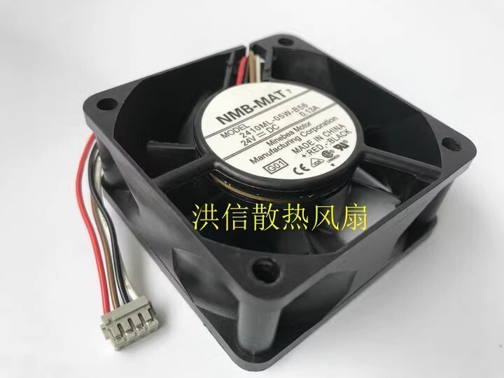 NMB 2410ML-05W-B56 6025 DC24V 0.13A 6CM 4-Wire Inverter Cooling Fan