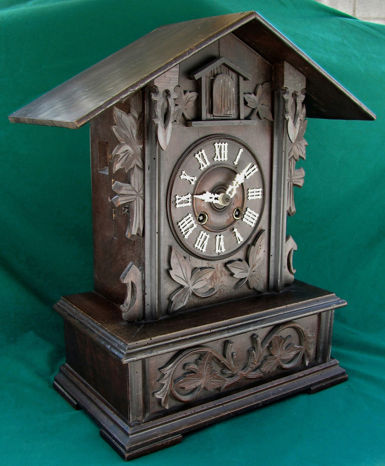 Large Antique Mantle Shelf Cuckoo Clock -Rare 