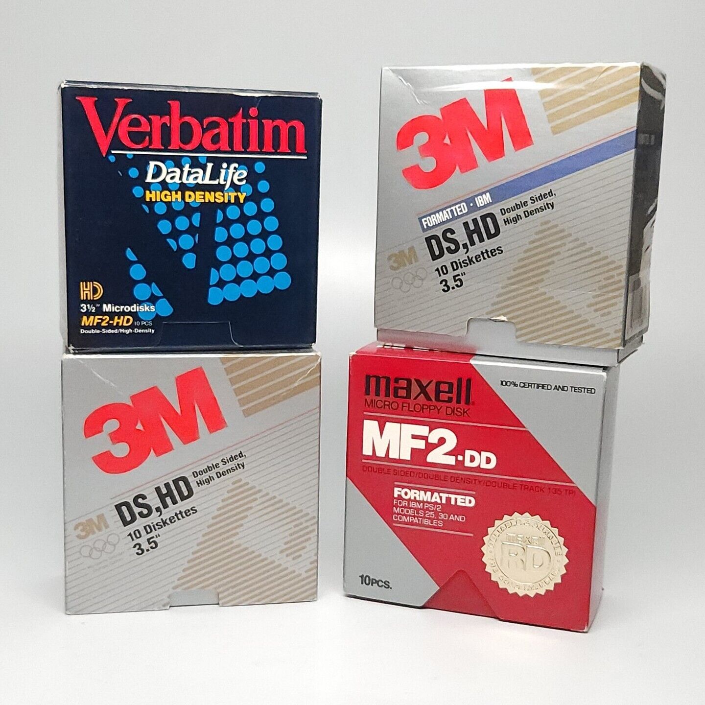 Floppydisks Lot of 4 Boxes x 10 disks 3M Maxell Verbatim USED 