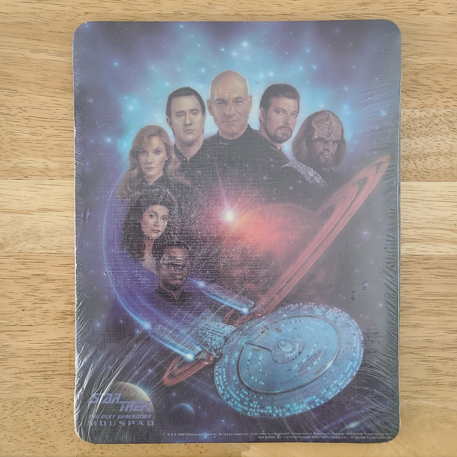 Vintage Star Trek The Next Generation Cast Mouse Pad 1992 Sealed New Mousepad
