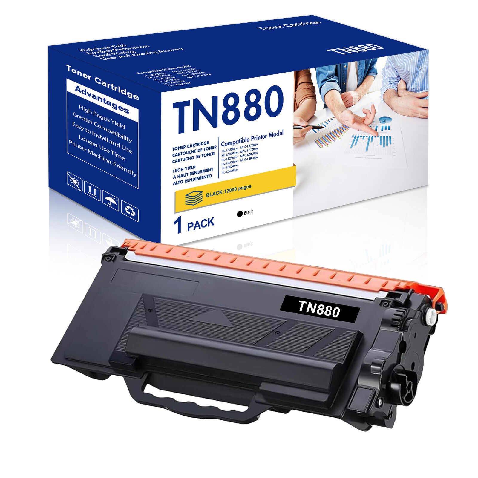1PK TN880 TN 880 Toner Compatible With Brother HL-L6200DW L6200DWT L6250DW
