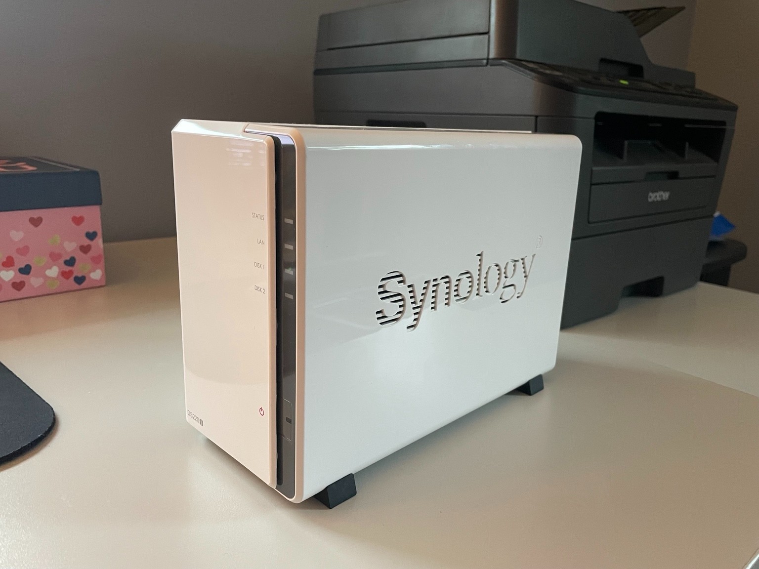 Synology DS220j 2-Bay NAS Storage Media Server Desktop Enclosure - Used