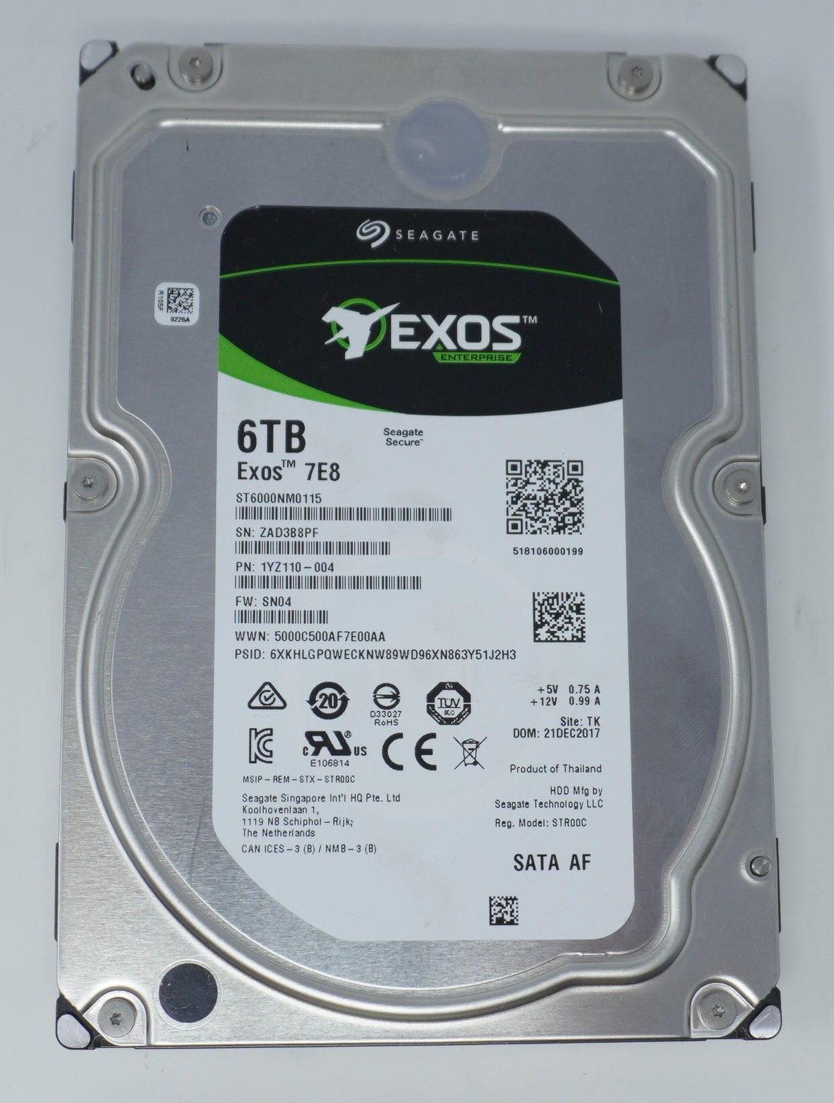 Seagate ST6000NM0115 EXOS 1YZ110-002 6TB 7.2K RPM 6Gb/s 3.5"SATA HDD Hard Drive