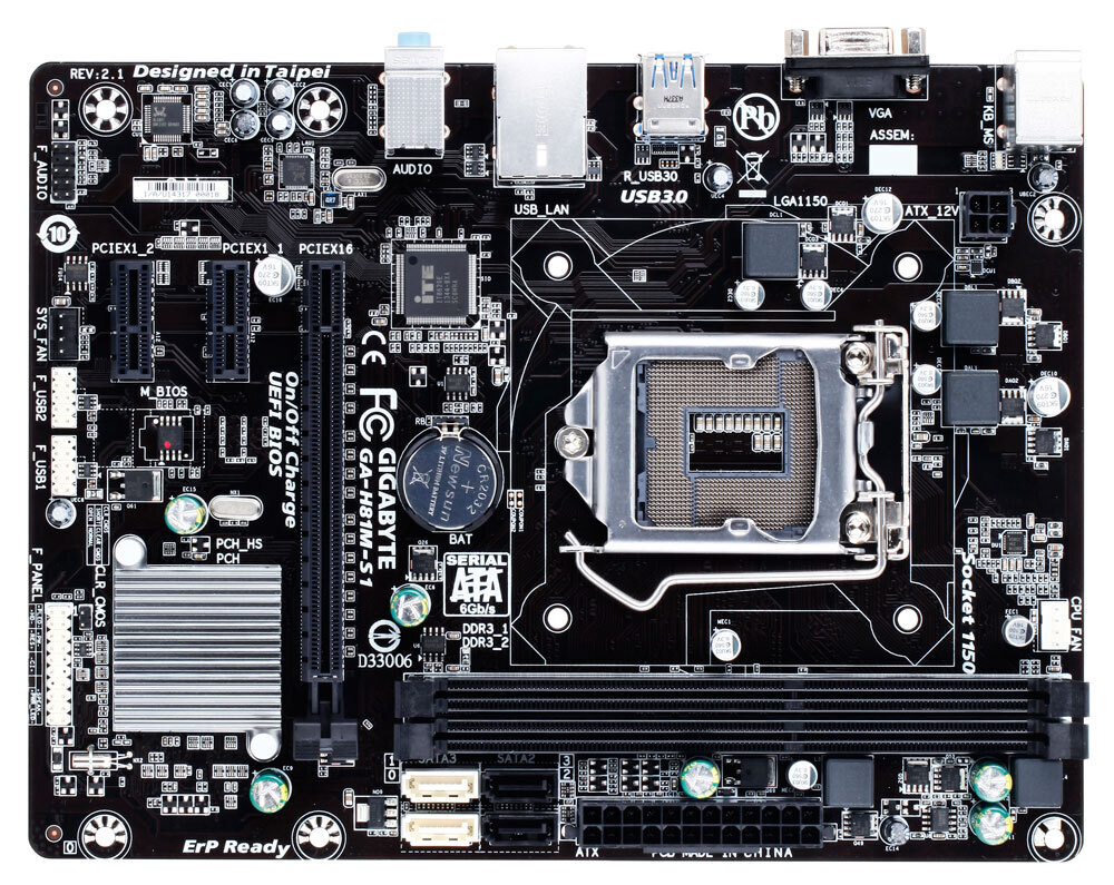 GIGABYTE GA-H81M-S1 Motherboard Core i7/i5/i3/Pentium/Celeron LGA1150 DDR3 M-ATX