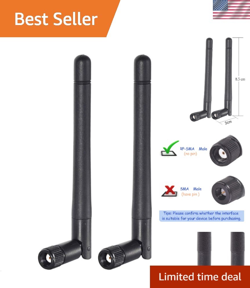 Versatile Dual Band 2.4GHz 5GHz WiFi Antenna 2-Pack for Security Cameras & More