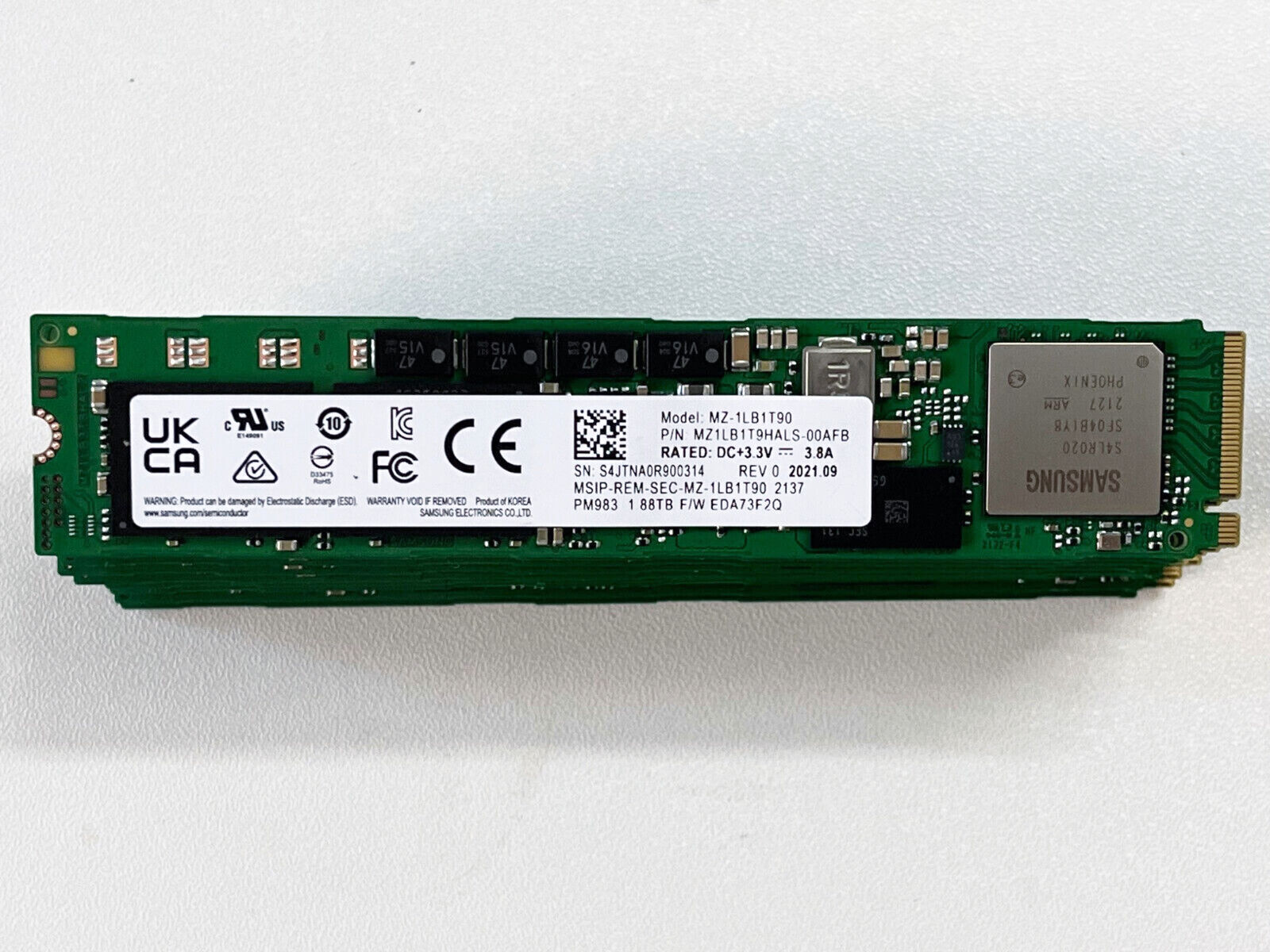MZ-1LB1T9B Samsung PM983 1.92TB NVMe PCIe M.2 22110 1.88TB SSD New