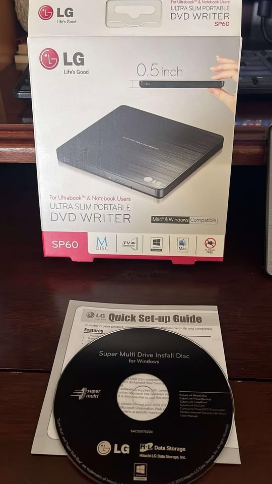 LG Ultra Slim Portable Dvd Writer Model SP60NB50. New Open Box