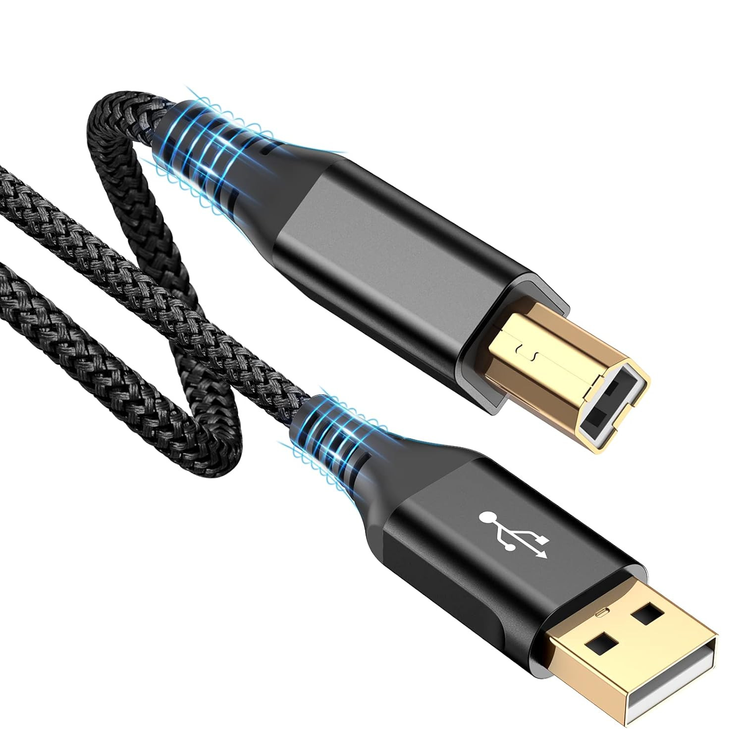 Sweguard Printer Cable 10Ft, USB-A to USB-B Cable, High Speed Nylon Braided Scan