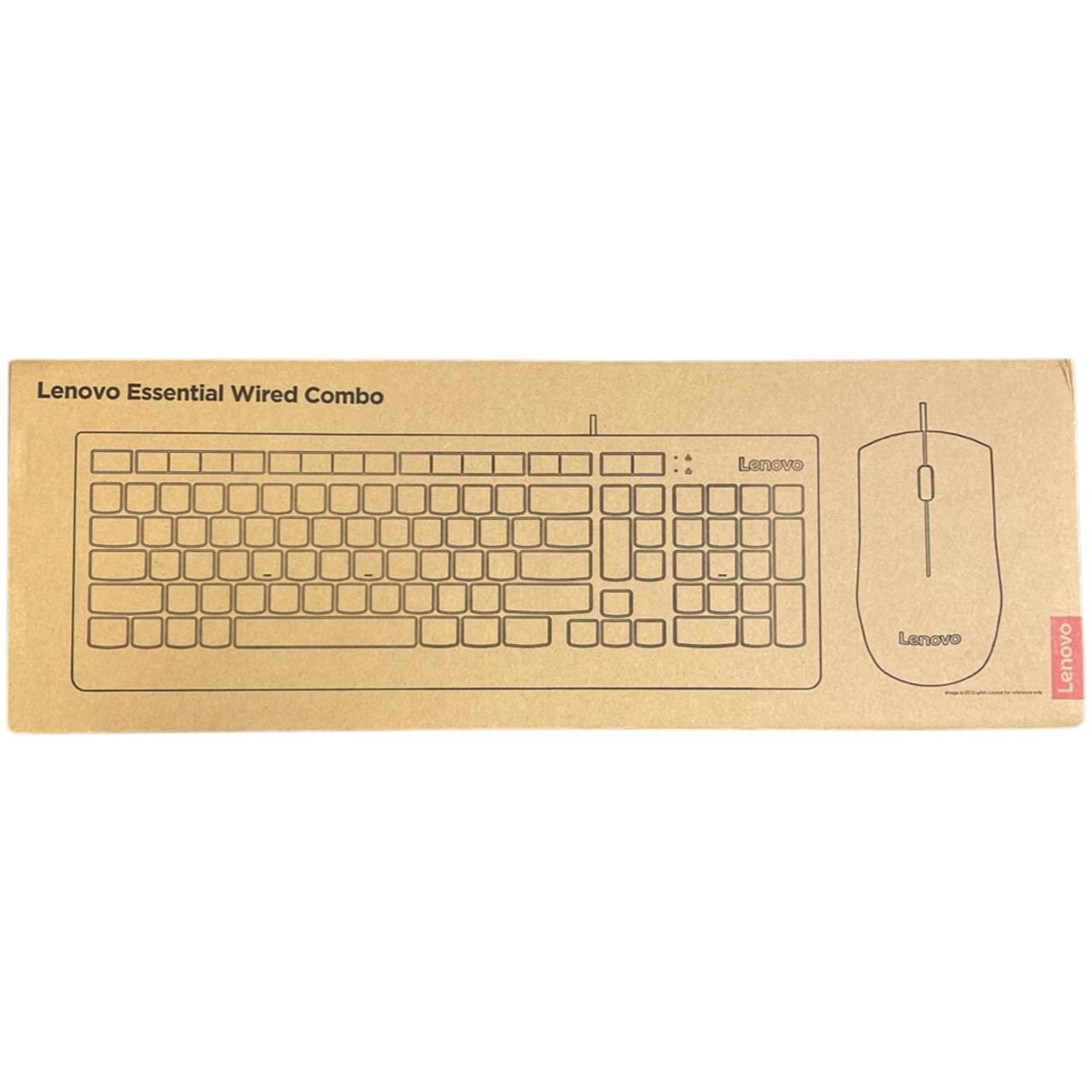 Lot of 8 | Lenovo Essential Wired Keyboard & Mouse Combo - English | BRAND NEW